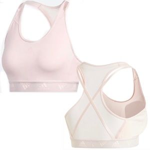 Adidas Don’t Rest Badge of Sport Glam on Bra in Pale Baby Pink